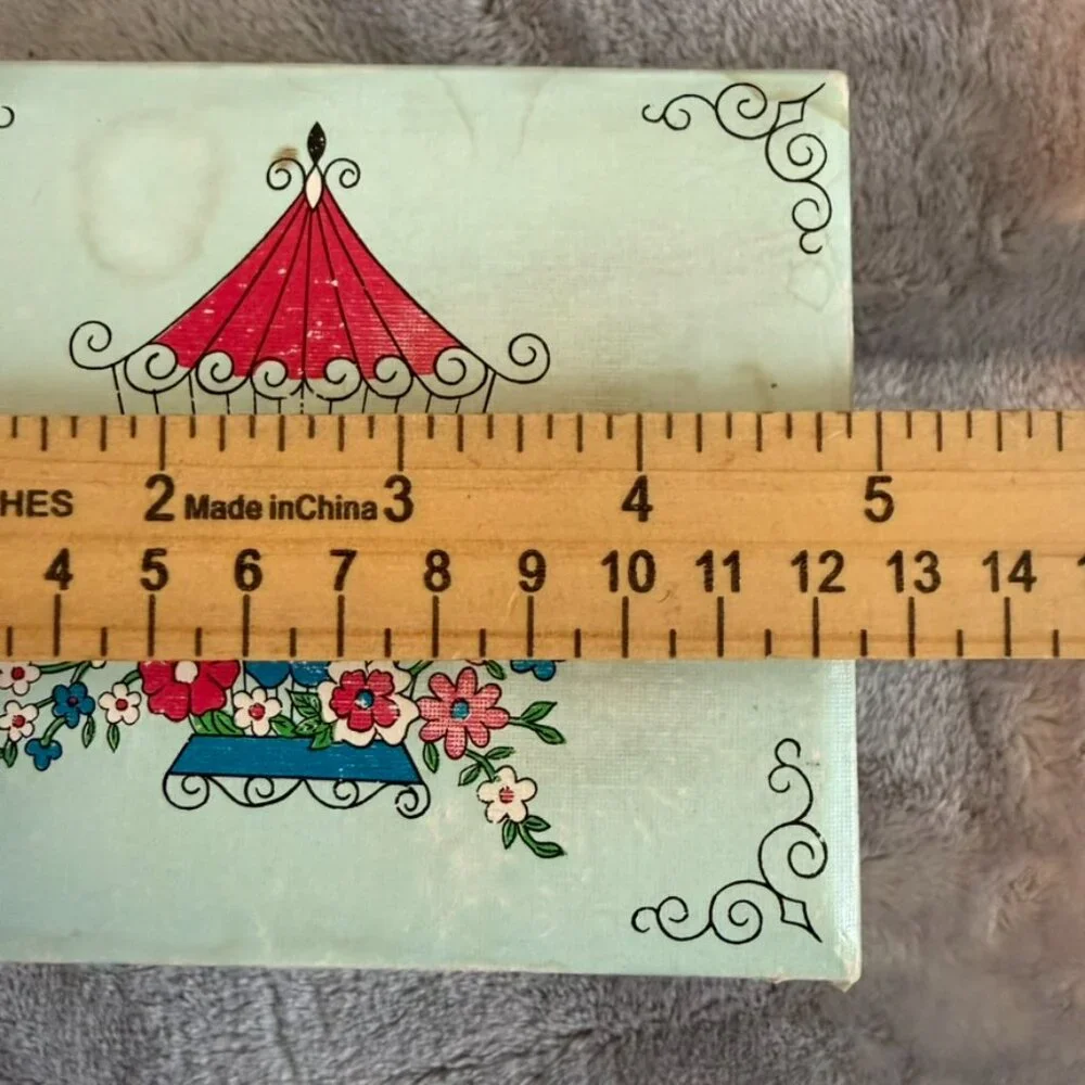 Vintage 1967 Dan-Dee Imports Cardboard Keepsake Jewelry Box 3-Drawer Floral